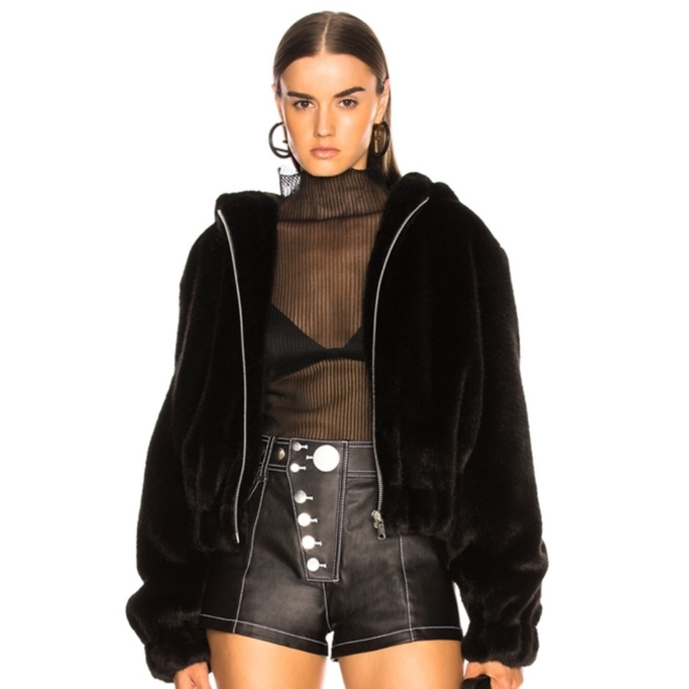 Helmet Lang Faux Mink Bomber